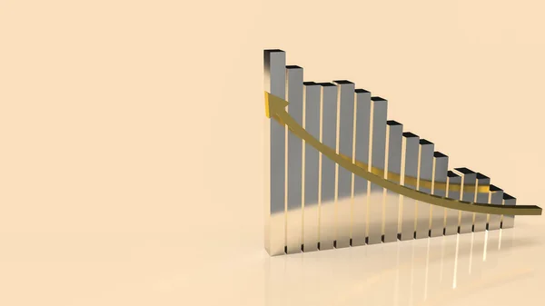 Chart Gold Arrow Business Concept Rendering — Zdjęcie stockowe
