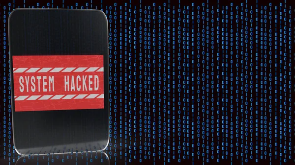 Tablet Digital Background System Hacked Technology Concept Rendering — Stockfoto