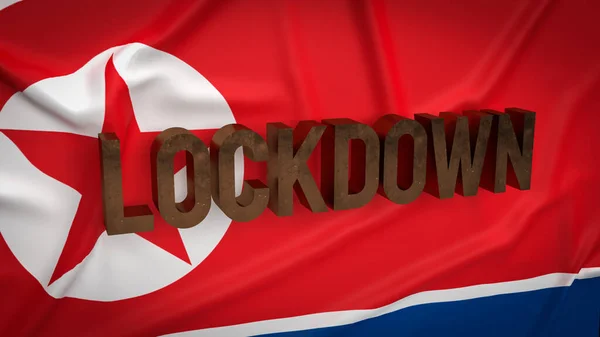 North Korea Flag Virus Crisis Concept Rendering —  Fotos de Stock