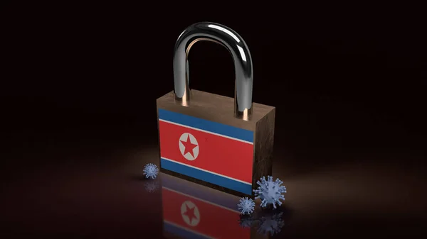North Korea Master Key Virus Crisis Concept Rendering — Stockfoto