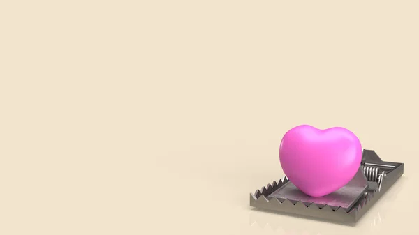 Pink Heart Trap Abstract Concept Rendering — Stock Fotó