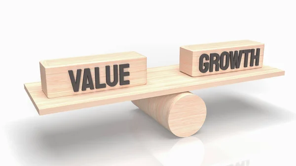 Word Value Growth Wood Business Concept Rendering — Stockfoto