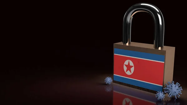 Corea Del Norte Llave Maestra Para Concepto Crisis Virus Renderizado — Foto de Stock