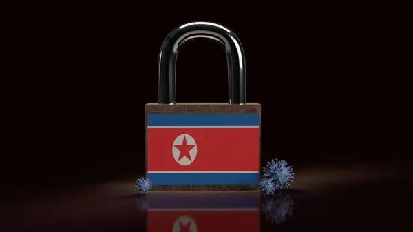 Corea Del Norte Llave Maestra Para Concepto Crisis Virus Renderizado — Foto de Stock