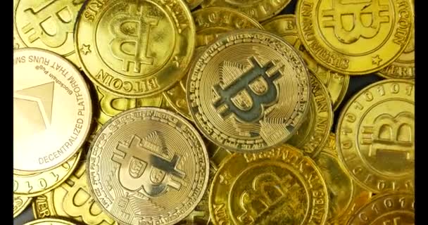 Bitcoins Превращают Бизнес Концепцию — стоковое видео