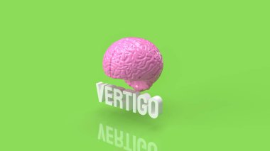 Bilimsel veya tıbbi konsept 3D oluşturma için beyin ve baş dönmesi metni