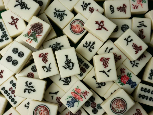 Mahjong Chino Juego Mesa Vista Superior Imagen — Foto de Stock