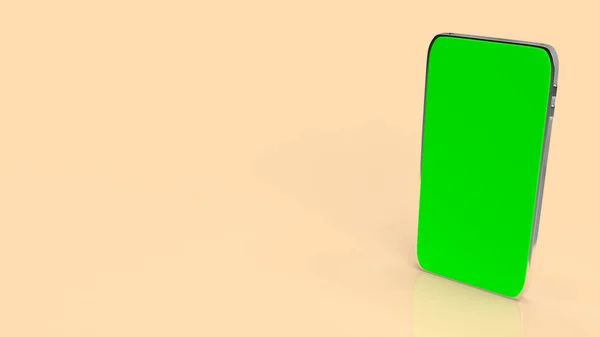 mobile phone green screen for media or technology concept 3d rendering