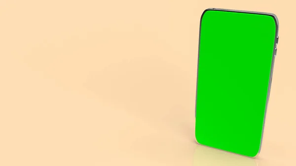 Telefon Mobil Ecran Verde Pentru Media Sau Tehnologie Concept Redare — Fotografie, imagine de stoc