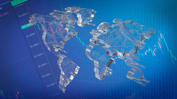 world map on business background  3d rendering