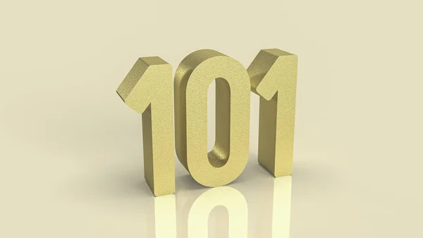 Numero 101 Oro Concetto Principiante Rendering — Foto Stock