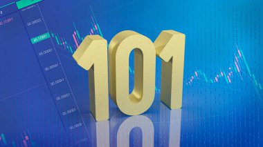 The 101 gold number on business background for beginner concept 3d renderin clipart
