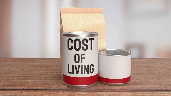 The food product for cost of living concept 3d rendering