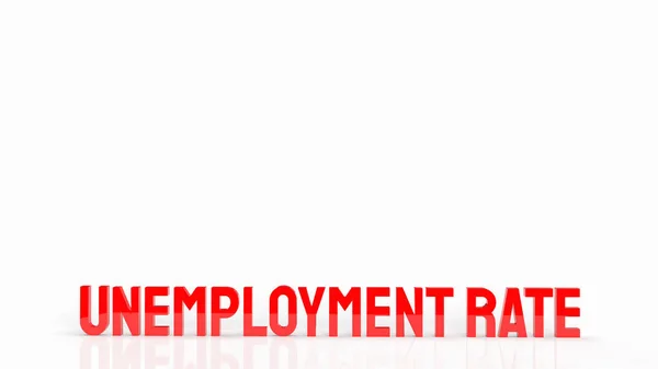Red Unemployment Rate White Background Rendering — Stock Photo, Image