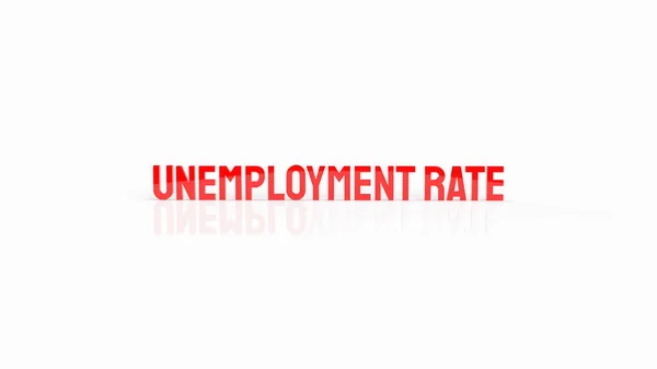 Red Unemployment Rate White Background Rendering — Stock Photo, Image