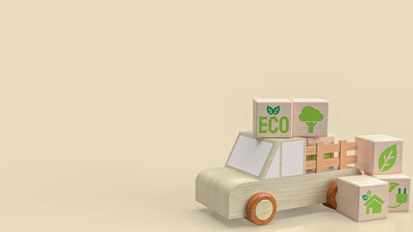 Дерев Яна Вантажівка Екологічний Символ Кубі Технології Або Екологічної Концепції — стокове фото