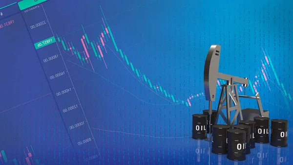 Fúrótorony Olaj Állomás Tartály Kőolaj Vagy Energia Koncepció Renderin — Stock Fotó