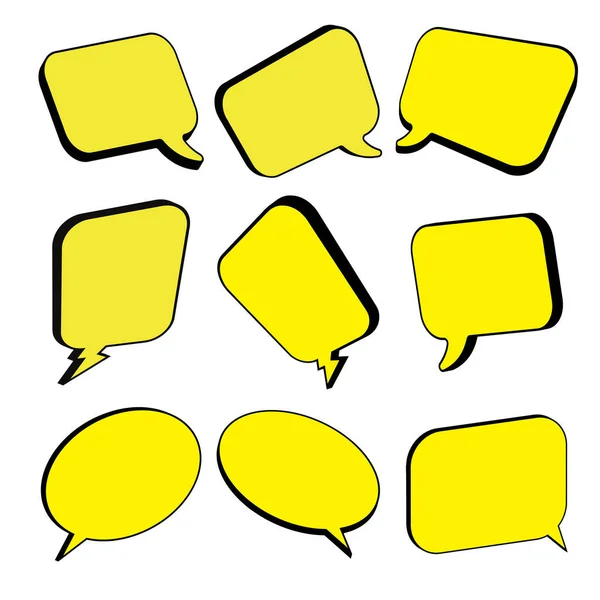 Text Balloon Yellow Colour Bundle Vector Image — Stock Vector