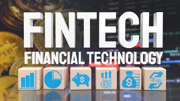 Fintech Word Business Background Technology Concept Rendering — Stock Photo, Image