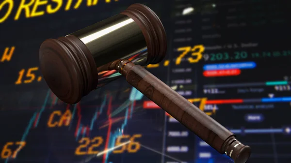 Justice Hammer Business Background Rendering — Stockfoto