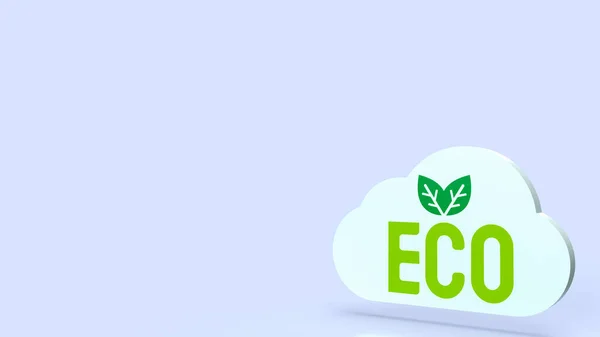 Cloud Eco Dla Koncepcji Ekologicznej Renderowania — Zdjęcie stockowe