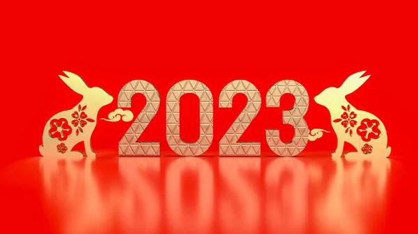 Chinese New Year 2023 Year Rabbit Rendering — Stockfoto