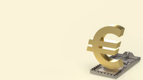 Gold Symbol Euro Rat Trap Business Concept Rendering — Stock fotografie