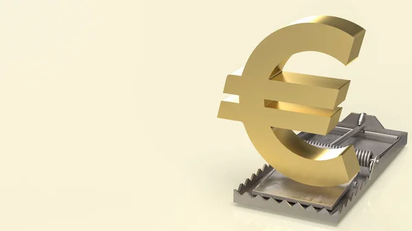 Gold Symbol Euro Rat Trap Business Concept Rendering — Stock fotografie