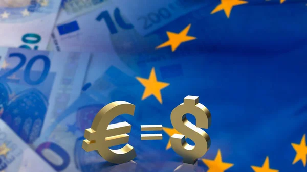 Symbol Euro Dolar Pro Obchodní Koncept Kurzového Salda Rendering — Stock fotografie