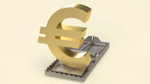 Gold Symbol Euro Rat Trap Business Concept Rendering — Stock Photo, Image