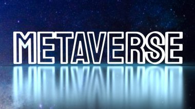 Uzayda iş ya da teknoloji konsepti 3D oluşturma için metaevren büyür