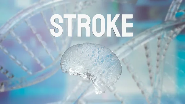 Brain Stroke Word Health Sci Concept Rendering — Stockfoto