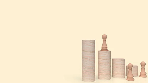 Wood Chess Stick Business Concept Rendering —  Fotos de Stock