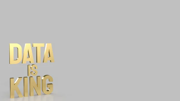 Gold Text Data King Business Technology Concept Rendering — Stock Photo, Image