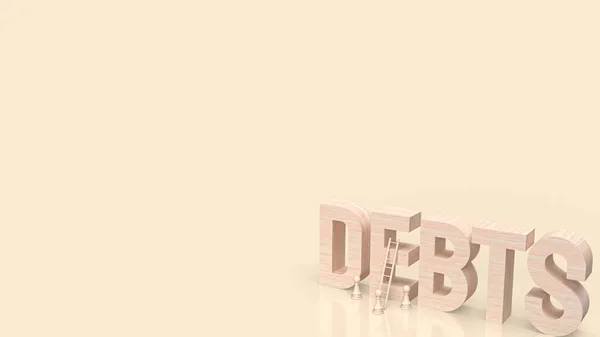 Debts Wood Text Business Concept Rendering —  Fotos de Stock