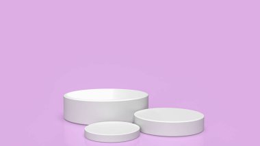 Şimdiki veya tanıtım konsepti için beyaz podyum 3D görüntüleme