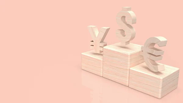 Wood Money Symbol Business Concept Rendering — Stockfoto
