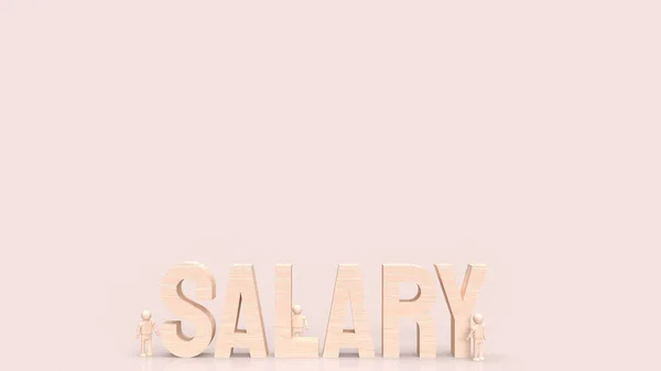 Salary Wood Text Business Concept Rendering — Stock fotografie