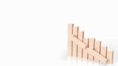 The wood chart for business concept 3d rendering