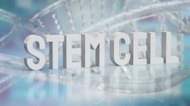 stem cell text on dna background for sci or medical concept 3d rendering