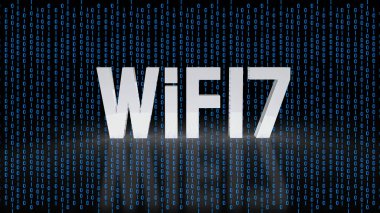 white text wifi 7 for internet or technology concept 3d rendering
