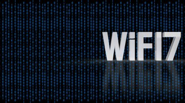 white text wifi 7 for internet or technology concept 3d rendering