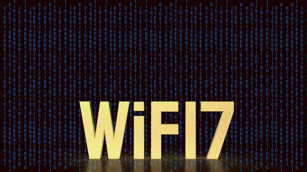 gold text wifi 7 for internet or technology concept 3d rendering