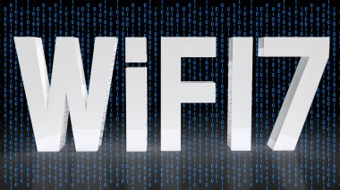 white text wifi 7 for internet or technology concept 3d rendering