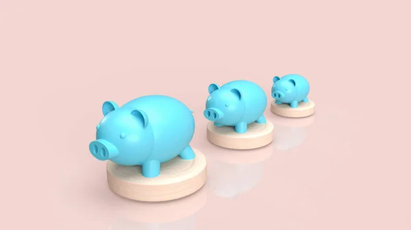 Blue Piggy Bank Business Concept Rendering —  Fotos de Stock