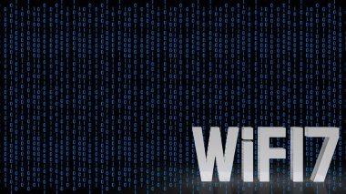 white text wifi 7 for internet or technology concept 3d rendering