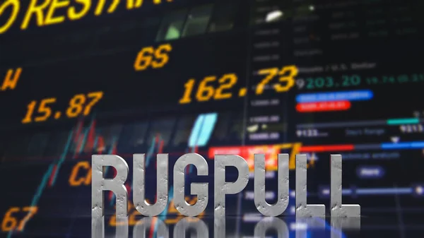 Rug Pull Афера Криптовалютному Бізнесі Рендерингу — стокове фото