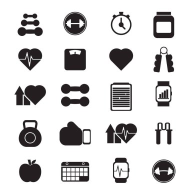 The gym icon bundle set vector for health concept
