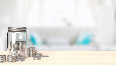 jar coins for saving concept 3d rendering