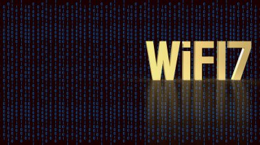 gold text wifi 7 for internet or technology concept 3d rendering